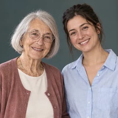 Porträt: Jenny mit ihrer Großmutter